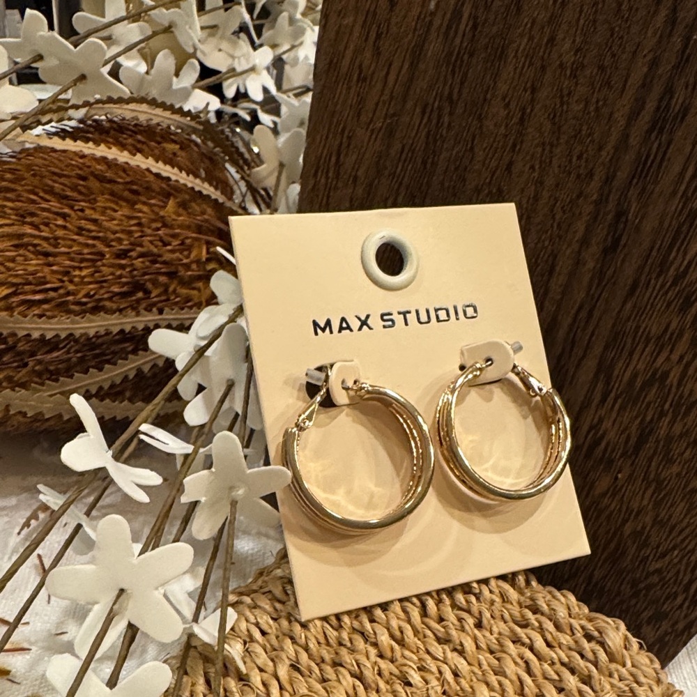 Final price Max Studio Shiny Gold Hoop Earrings